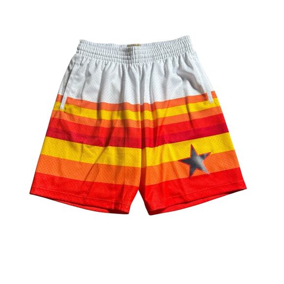 NWT! Mitchell & Ness Houston Astros Team ID Mesh Shorts - Size Large (MSRP $85) - Picture 5 of 9